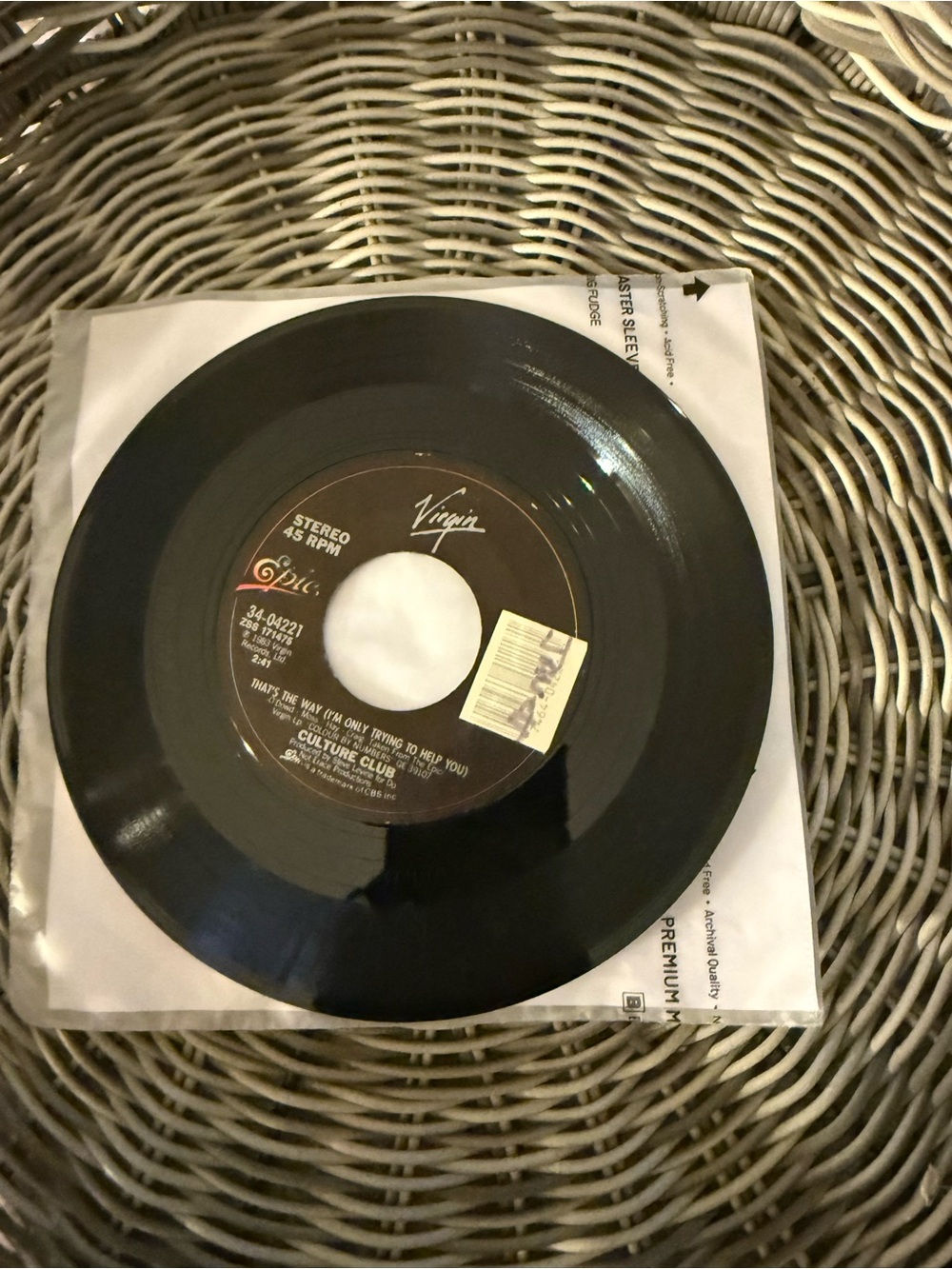 Label Black 45 RPM Vinyl Record - Culture Club